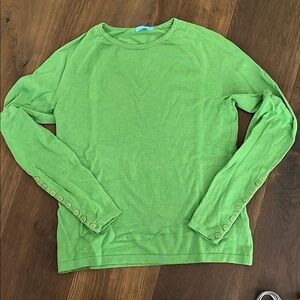 J. McLaughlin Apple Green Crewneck Sweater Vibrant Soft Casual
